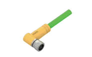 M 8 D-CODE曲げ角穴子-プレキャストコネクタ-防振後退止め-EtherCAT-4 PIN