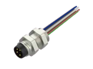 M 8オス-フランジコネクタ-前取付-散線式-3/4/5/6/8 PIN