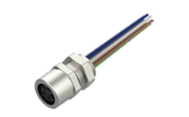 M 8口金-フランジコネクタ-前取付-3/4/5/6/8 PIN