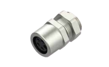 M 8口金-フランジコネクタ-前取付-PCB溶接式-3/4/5/6/8 PIN