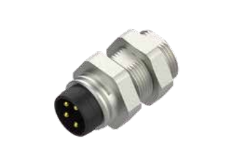 M 8-オス-フランジコネクタ-フロントマウント-PCB溶接式-3/4/5/6/8 PIN