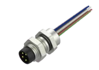 M 8-口金-フランジコネクタ-後付け-散線式-3/4/5/6/8 PIN