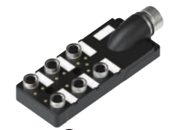 M 12 6タップ分線ボックス-デュアル信号-水平M 23ソケット式