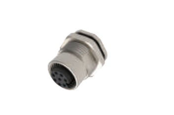 M 12口金-フランジコネクタ-後付け-溶接式-5 PIN