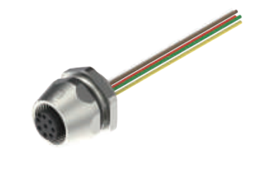 M 12口金-フランジコネクタ-前取付-散線式