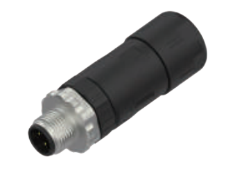 M 12針A-CODE現場結線可能コネクタ-デュアルアウトレット