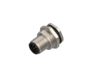 M 12ピン-フランジコネクタ-後付け-PCB溶接式-工業イーサネット-8 PIN