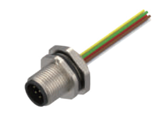 M 12ピン-フランジコネクタ-前取付-散線式