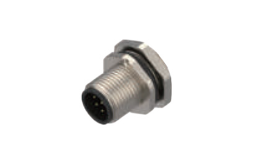 M 12ピン-フランジコネクタ-前取付-溶接式-5 PIN