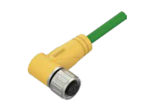 M 12-A-CODE-曲げ角穴子-プレキャストコネクタ-防振後退止め-Cat 6-8 PIN