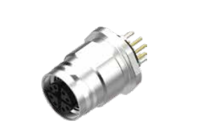 M 12-オリフィス-PUSH-PULLフランジコネクタ-PCB溶接式（後取付け）-シールド型-工業イーサネット-軌道交通専用コネクタ-8 PIN