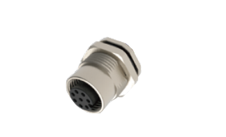 M 12-口金-フランジコネクタ-後付け-PCB溶接式-工業イーサネット-4 PIN