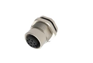 M 12-口金-フランジコネクタ-後付け-溶接式-5 PIN