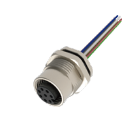 M 12-口金-フランジコネクタ-後付け-散線式-17 PIN