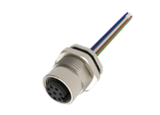 M 12-口金-フランジコネクタ-後付け-散線式-3/4/4.5/5 PIN