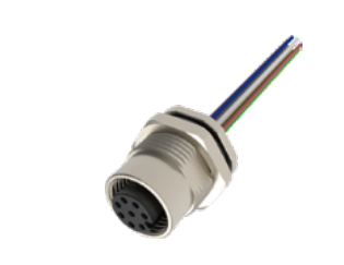 M 12-口金-フランジコネクタ-後付け-散線式-6/8/12 PIN