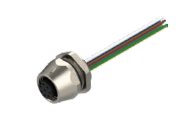 M 12-口金-フランジコネクタ-前取付-散線式-17 PIN