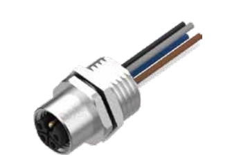 M 12-口金-フランジコネクタ-前取付-散線式-M 16ロックねじ-4/5 PIN