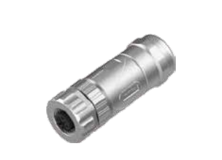 M 12-口金-フィールド結線可能コネクタ-全金属ケース-5 PIN