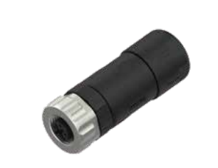 M 12-口金-現場結線可能コネクタ-プラスチックケース金属ナット-デュアルアウトレット-4/5 PIN