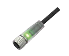 M 12-口金-プレキャストコネクタ-防振後退防止-LEDインジケータ付き-3/4/5 PIN