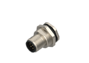 M 12-ニードル-フランジコネクタ-後付け-PCB溶接式-工業イーサネット-軌道交通専用コネクタ-8 PIN