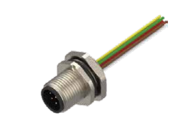 M 12-ピン-フランジコネクタ-前取付け-散線式-17 PIN