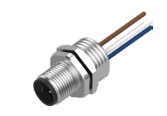 M 12-ピン-フランジコネクタ-前取付-散線式-M 16ロックねじ-4/5 PIN