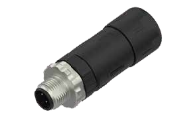 M 12-ニードルヘッド-現場配線可能コネクタ-プラスチックケース金属ナット-デュアルアウトレット-4/5 PIN