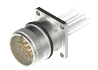 M 23雄ねじ-針-フランジコネクタ-前取付-RS 19.8-散線式19.15 PIN