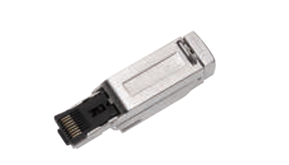 RJ 45 8 Pinストレートヘッド-フィールド結線可能コネクタ-フルメタルハウジング