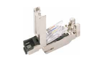 RJ 45-4 Pin-ストレートヘッド-フィールド結線可能コネクタ-フルメタルハウジング-4 PIN