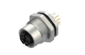 オリフィスヘッド-フランジコネクタ-PCB溶接式（前面取付）-シールド型-産業用イーサネット-8 PIN