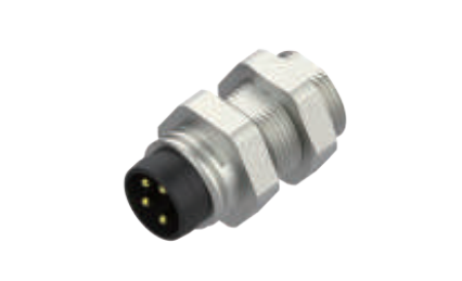 M8-ニードル-フランジコネクタ-フロントマウント-PCB溶接式-3/4/5/6/8 PIN