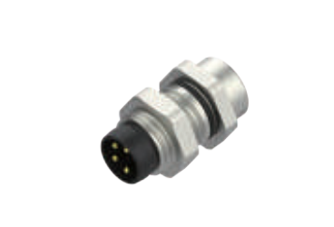 M8-ニードル-フランジコネクタ-フロントマウント-PCB溶接式-3/4/5/6/8 PIN