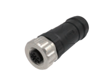 M12-口金-現場配線可能コネクタ-プラスチックケース金属ナット-4/5/8 PIN