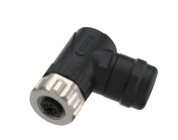 M12-コーナータップ-現場結線可能コネクタ-プラスチックケース金属ナット-4/5/8 PIN