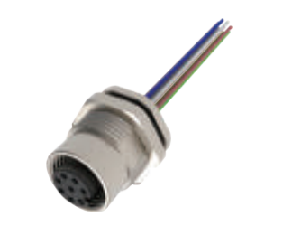 M12-口金-フランジコネクタ-後付け-散線式-17 PIN