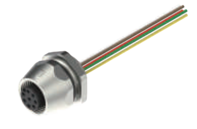 M12-口金-フランジコネクタ-前取付-散線式-17 PIN