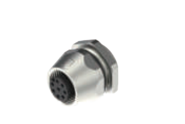 M12-口金-フランジコネクタ-前取付-PCB溶接式-3/4/5/8 PIN