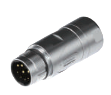 M23-雄ねじ-針座-全金属コネクタ-8 pin