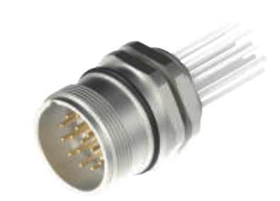 M23-雄ねじ-針-フランジコネクタ-前取付け-散線式-12.7/12.9PIN