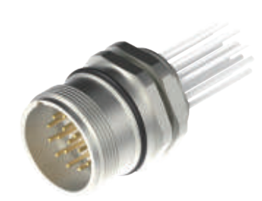 M23-雄ねじ-針-フランジコネクタ-前取付け-散線式-12.11/12PIN