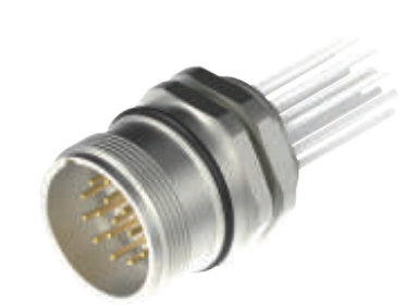 M23-雄ねじ-針-フランジコネクタ-前取付け-散線式-19.11/19.14PIN