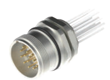 M23-雄ねじ-針-フランジコネクタ-前取付け-散線式-19.15PIN