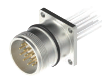 M23-雄ねじ-針-フランジコネクタ-前面実装-RS19.8-散線式-12.7/12.9PIN