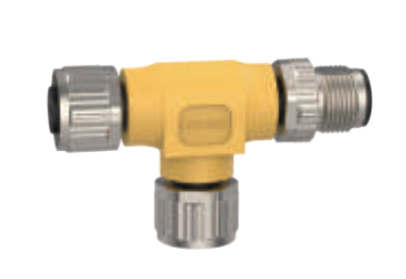 M12-T型分岐器-防振後退防止-3/4/5 Pin