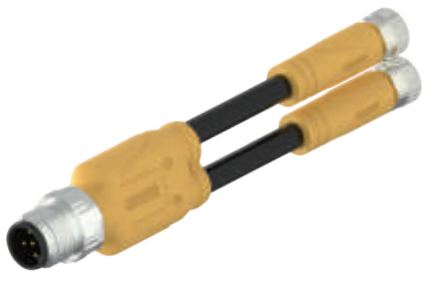 M12回転M8-Y型分岐器-二分払出線式-防振後退防止-3/4 Pin