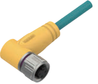 M12-D-CODE-曲げ角穴子-プレキャストコネクタ-防振後退防止-Ethernet/IP-4PIN