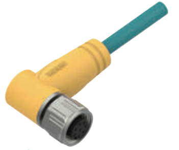 M12-A-CODE-曲げ角穴子-プレキャストコネクタ-防振後退-Ethernet/IP-Cat6-8PIN